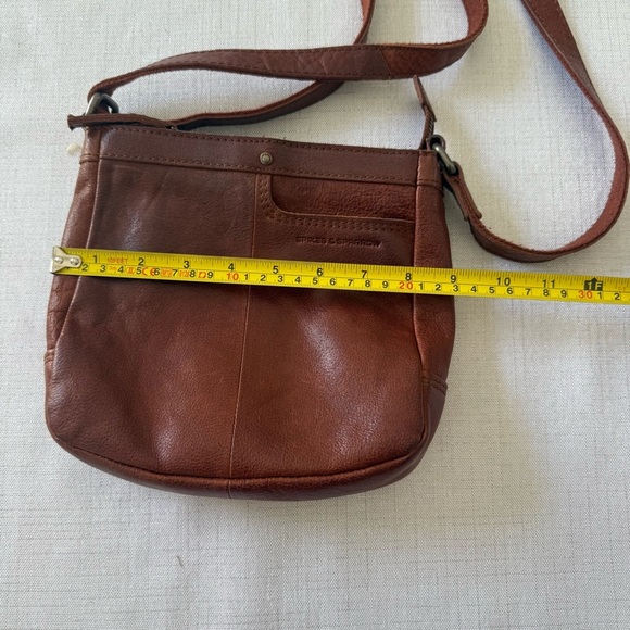 Spikes and Sparrow Brown Leather Crossbody Bag Leather Purse Adjustable Strap - Picture 2 of 8